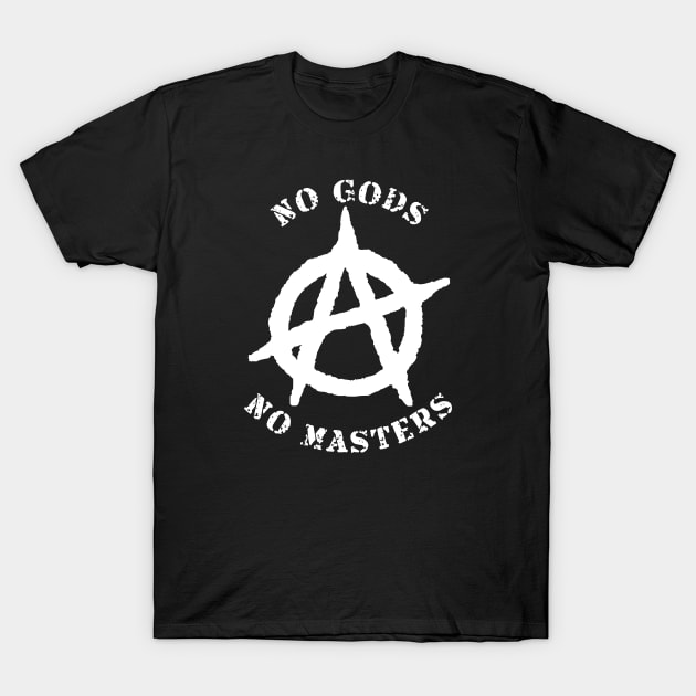 no gods no masters white 2 T-Shirt by vlada123